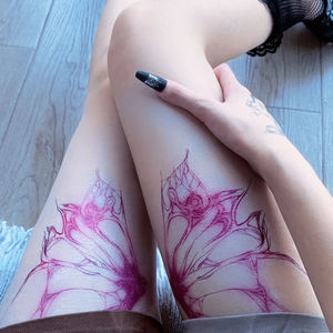 粉红贴纸仙女翅膀纹身贴性感大腿ins个性持久暗黑恶魔天使纯欲