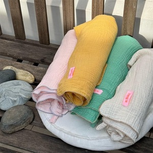 儿童韩国纯棉纱布浴巾2024夏季新款宝宝海边沙滩毛巾洋气童装