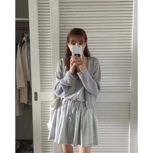 韩国ins风小众设计师23夏季新款轻薄棉麻开衫+条纹吊带连衣裙