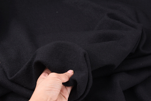 柔软针织羊毛毛衣面料黑色针织羊毛布料黑色毛衣面料开衫面料特价