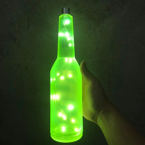 放射绿练习瓶调酒师练功瓶LED发光瓶荧光夜光瓶花式烟花塞酒嘴塞