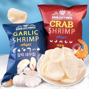 韩国进口趣莱福虾片240g零食82g蒜味大包装超市同款袋装膨化薯片