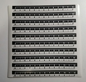 (促销)12cm黑白双色不干胶比例尺/照相参照物标签贴纸刻度测量尺