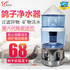 津羽王鸽子用品信鸽赛鸽水壶鸟类不锈钢自动过滤饮水喂水净水机器