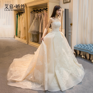 艾慕婚纱礼服简约韩式抹胸公主蓬蓬裙长…婚纱质量很好，婚礼当天