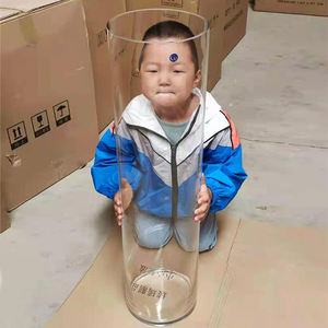 加厚大号玻璃圆柱鱼缸创意客厅家用落地圆形鱼缸圆柱水培直筒花瓶