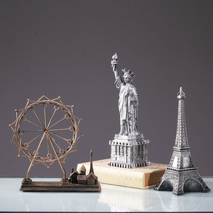 创意建筑摆件自由女神像埃菲尔铁塔摩天轮模型工艺品家居装饰品设