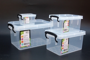 万源鸿 迷你收纳盒有盖收纳箱透明整理箱加厚塑料箱桌面整理箱