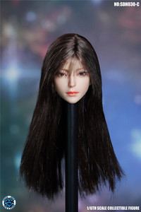 1/6兵人模型素体sdh030 C款女头雕古装美女刘海金发亚洲新品白肌