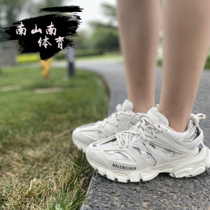 现货巴黎世家Balenciaga Track1.0 全白系带复古休闲情侣老爹鞋