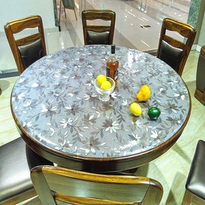 加厚圆桌桌布圆形桌垫桌面保护胶垫透明PVC薄膜软玻璃餐桌垫防水