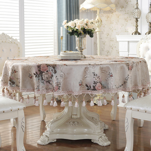 圆形桌布欧式大圆桌子吊穗布艺圆茶几装饰家用客厅茶几台布餐桌布