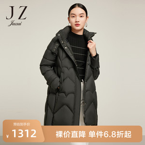 JZ玖姿商场同款休闲帽款外套女装2022冬季新款羽绒服JWBD03219