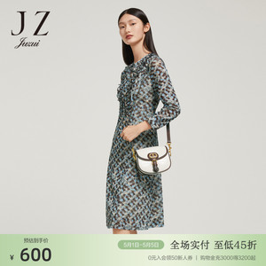 商场同款JZ玖姿百搭爱心印花魔力裙女装秋季新款连衣裙JWCQ50013