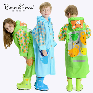 好雨时节 书包位卡通四季儿童雨衣雨鞋2件套绿色环保面料套装礼盒