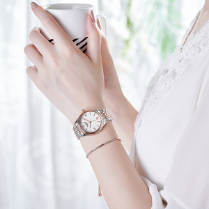 冠琴品牌女士手表全自动机械表简约气质百搭防水钢带女表腕表