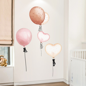 墙纸自粘卧室温馨装饰房间少女心粉色墙贴自粘壁纸贴纸墙贴画气球