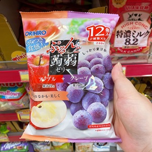 香港代购日本大林至菓蒟蒻果冻布丁儿童零食水蜜桃/提子味120g
