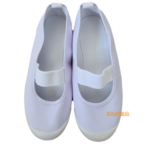 日本单儿童小白鞋帆布鞋学生舞蹈鞋防滑橡胶底幼儿园男女宝宝布鞋