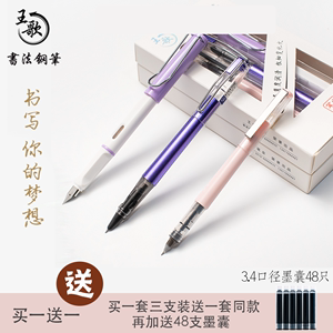 王歌专1王者书法换墨囊塑料钢笔学生练字专利笔尖单支礼盒装送礼
