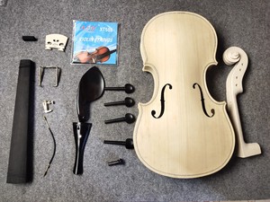 小提琴 瑕疵琴箱和配件   指板 琴码 琴弦 腮托螺丝一套  diy制作