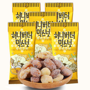 韩国进口零食芭蜂蜂蜜黄油混合坚果仁30g*5袋扁桃仁核桃夏威夷果