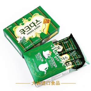 韩国新款包装脆饼含糖进口休闲零食克丽安蛋卷咖啡夹心饼干77g