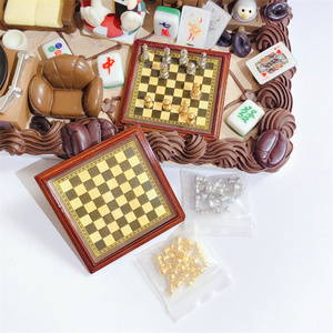 国际象棋金属整套仿真树脂饰品奶油胶 DIY素材配件支架装饰材料包