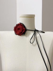 原创哥特Lolita复古绑带项链.手作花朵choker 多用手腕花、颈花、