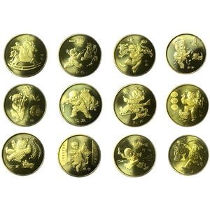 第一轮十二生肖纪念币全套羊猴鸡狗猪鼠牛虎兔龙蛇12枚裸币送套盒