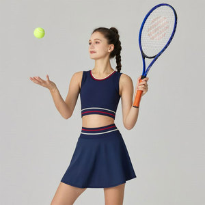 欧美网球服运动套装女专业瑜伽羽毛球马拉松短裙短裤健身防晒速干