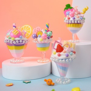 儿童手工制作创意diy水晶泥彩虹杯奶油胶冰淇淋益智玩具材料包