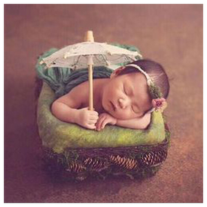新生儿满月宝宝拍照道具复古迷你小蕾丝伞影楼儿童摄影装饰摆件