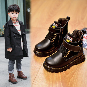 韩国儿童棉鞋加绒冬季男童鞋棉靴子2024新款英伦风童鞋大棉马丁靴