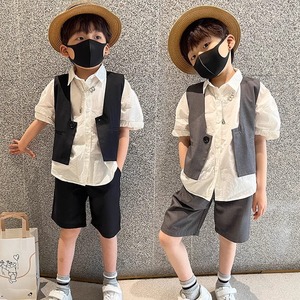 韩国男童小西装套装夏季潮流儿童马甲礼服休闲西服男孩炸街演出服