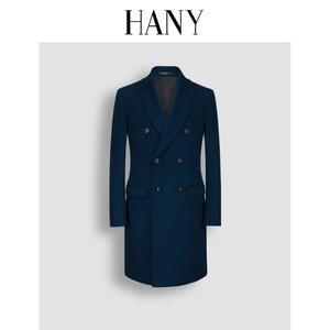【断码清仓】HANY汉尼青果领羊绒大衣毛呢中长款羊毛商务男士外套