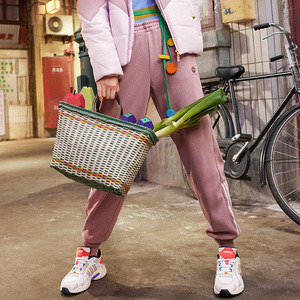 Adidas阿迪达斯女裤休闲裤紫色针织长裤夏季跑步运动健身裤HF7296