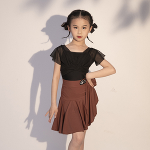 GTY 少儿拉丁舞夏季练功裙服套装新款2024高级感专业女儿童表演服