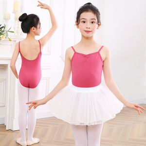 儿童舞蹈服夏季吊带芭蕾舞形体连体服练功服女童少儿中国舞考级服