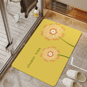 硅藻泥材质卫浴地垫吸水防滑洗手间脚垫花朵高级感轻奢好打理门垫