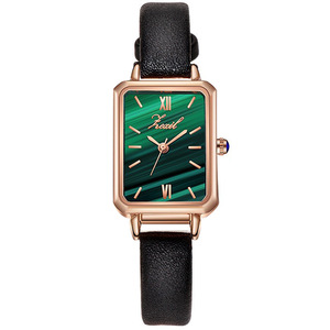 IMVII女表复古网红时尚小绿表孔雀石绿盘手表
