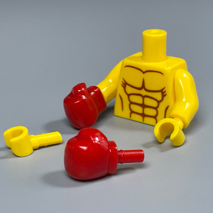 国产小颗粒积木男孩塑料玩具拳击手套体育搏击拳头套武器兼容乐高