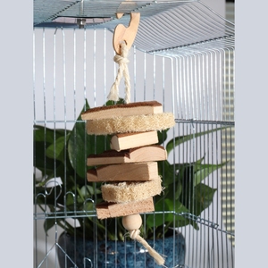 德国Trixie鸟玩具鹦鹉磨喙玩具鸟类用品丝瓜瓤木串喜纳