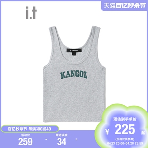 it KANGOL女装圆领时尚夏季新品美式休闲运动修身短打底WTKKL17K