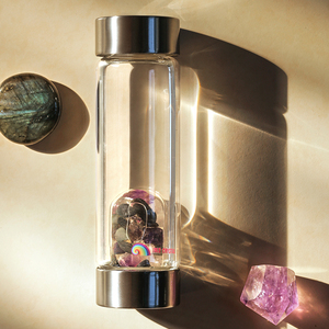 十二星座水瓶座高颜值玻璃杯随手杯能量水晶石水杯养生透明杯礼盒
