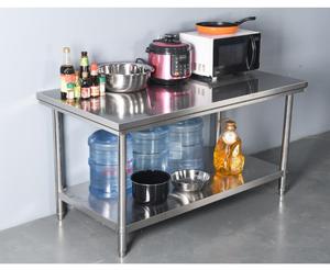 不锈钢厨房切菜操作台置物架两层三层小长桌料理台打荷摆摊工作台