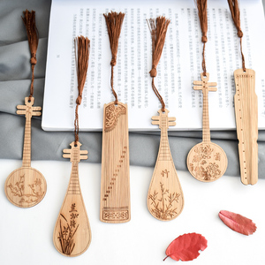古典中国风竹制木制古筝古琴琵琶学生用创意流苏书签复古风小礼物