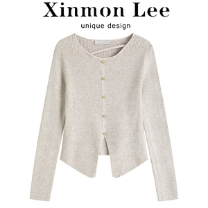 XinmonLee高级感超好看针织衫气质百搭秋冬季女修身显瘦小众上衣