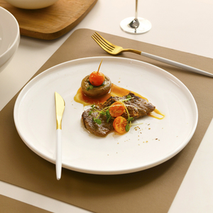 日式西餐餐具盘子牛排餐盘家用创意平盘白色高级感骨瓷西餐盘大号