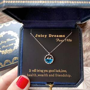 轻奢童趣法国JUICY DREAMS设计师蓝水晶鲸鱼今生有你纯银项链礼物